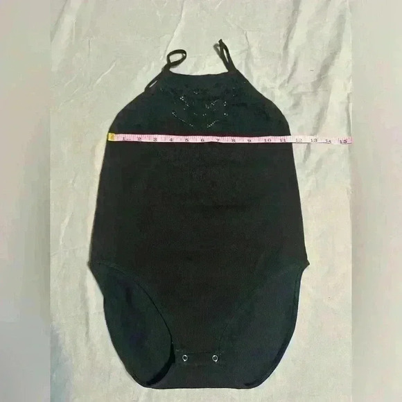 Intimately by Free People Solstice Lace Bodysuit  Ribbed Black NWOT - Picture 2 of 7